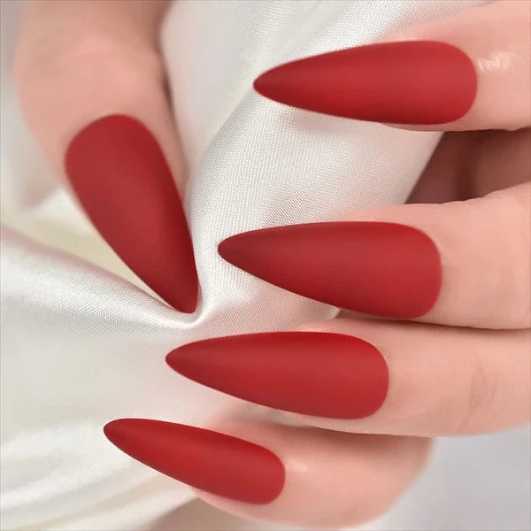 Matte cheap red nails